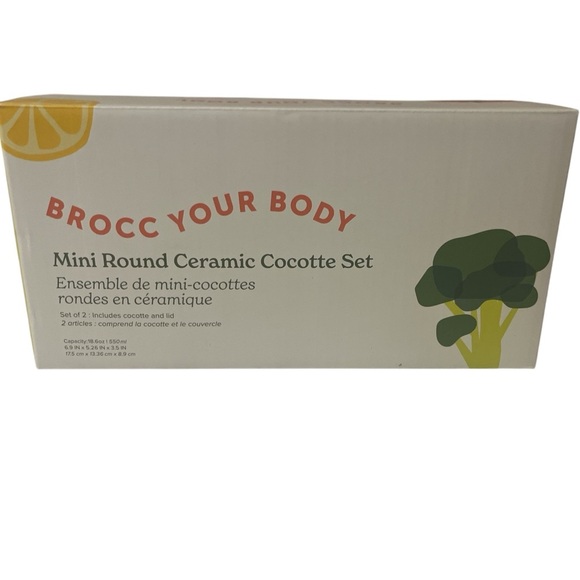 NEW Brocc Your Body Mini Round Ceramic Cocotte Set - Picture 2 of 4